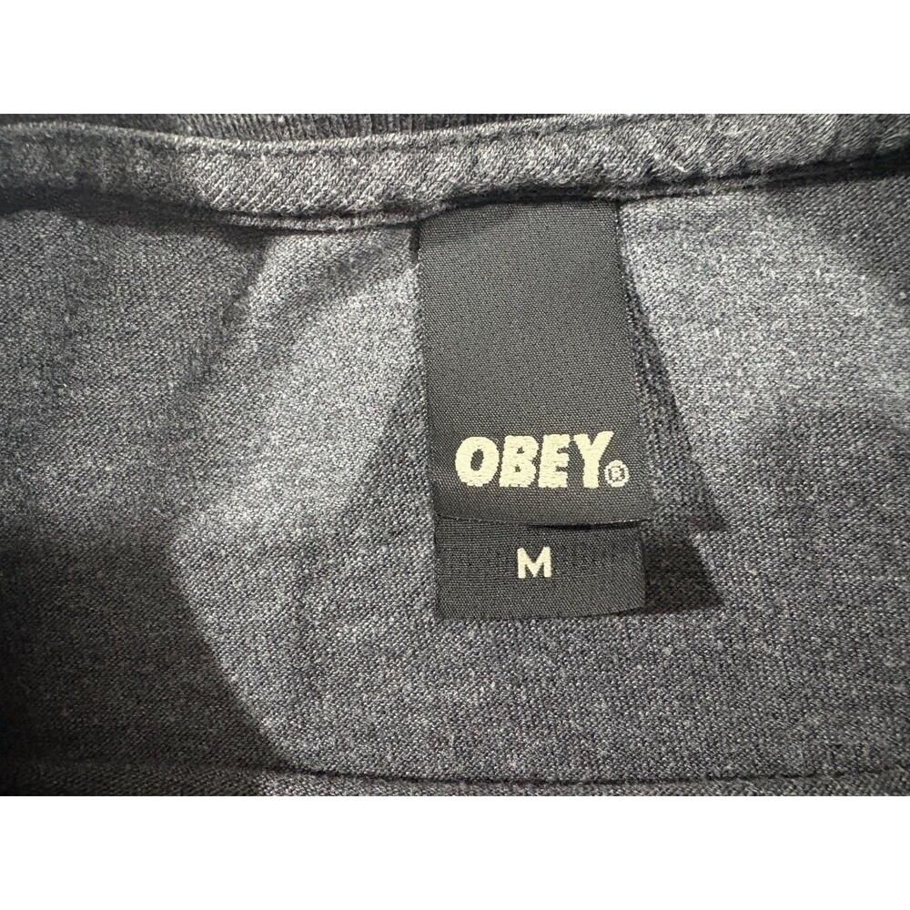 OBEY Heavy Duty Propaganda Trusted Quality Est. 1989 Gray Tee Print T Shirt Sz M - Picture 6 of 9